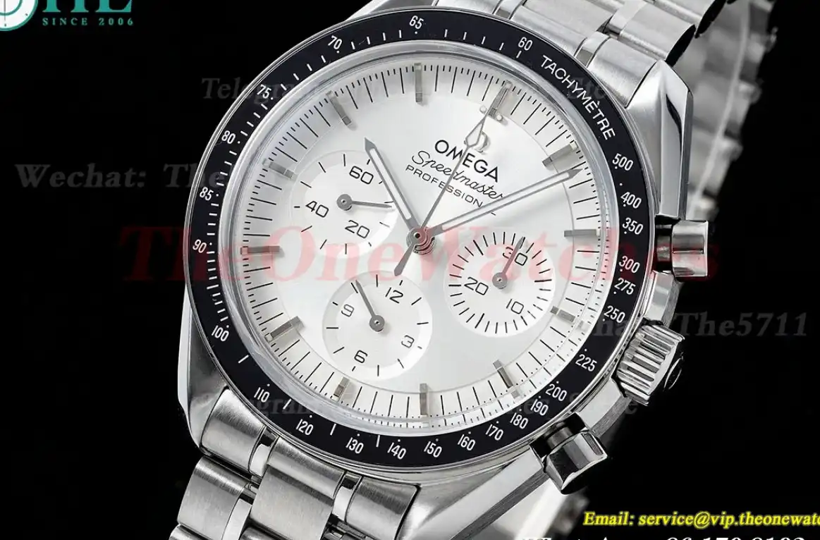 Speedmaster 41mm SS SS White Dial RMF A7750 Mod