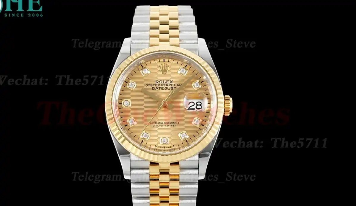 Datejust 126233 36mm Jub YG SS Gold Textured Dia Clean SH3235