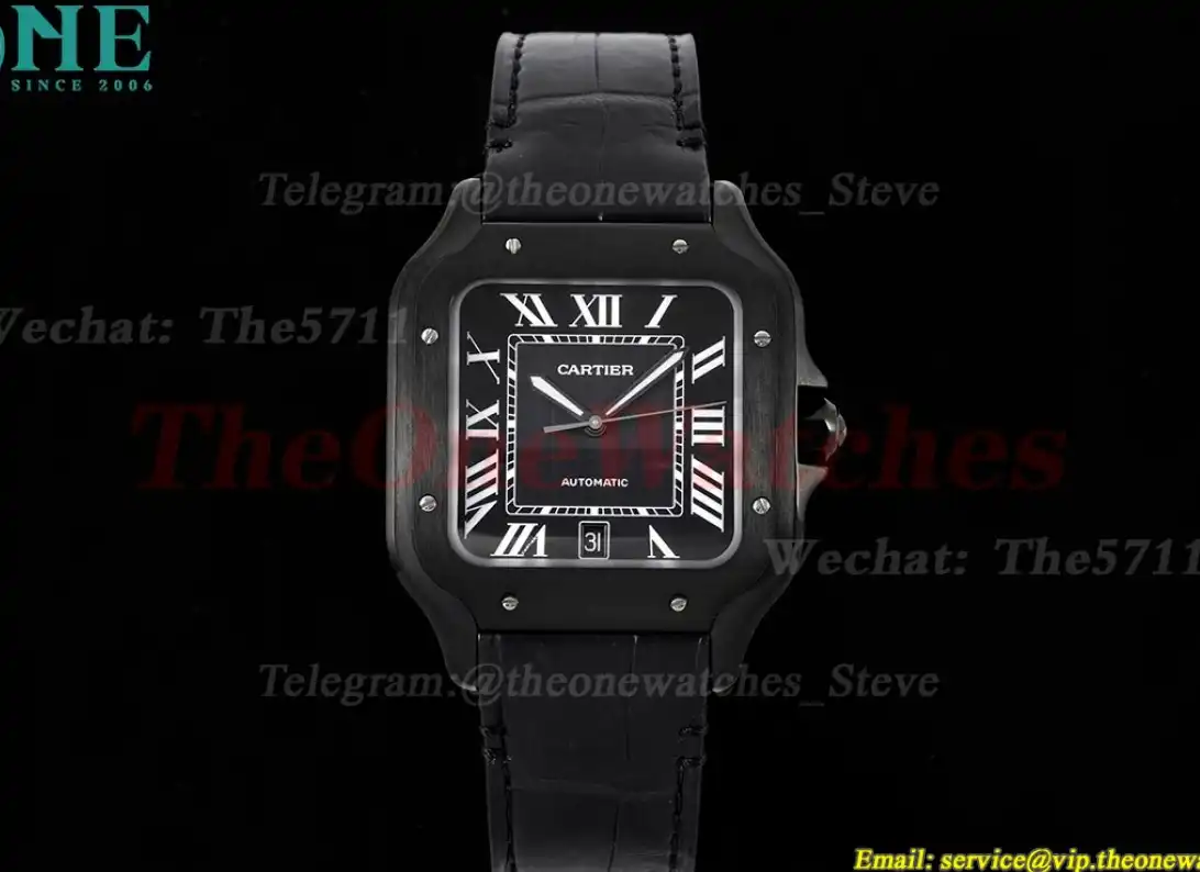 Santos De Cartier Mens XL PVD LE Black BVF 9019