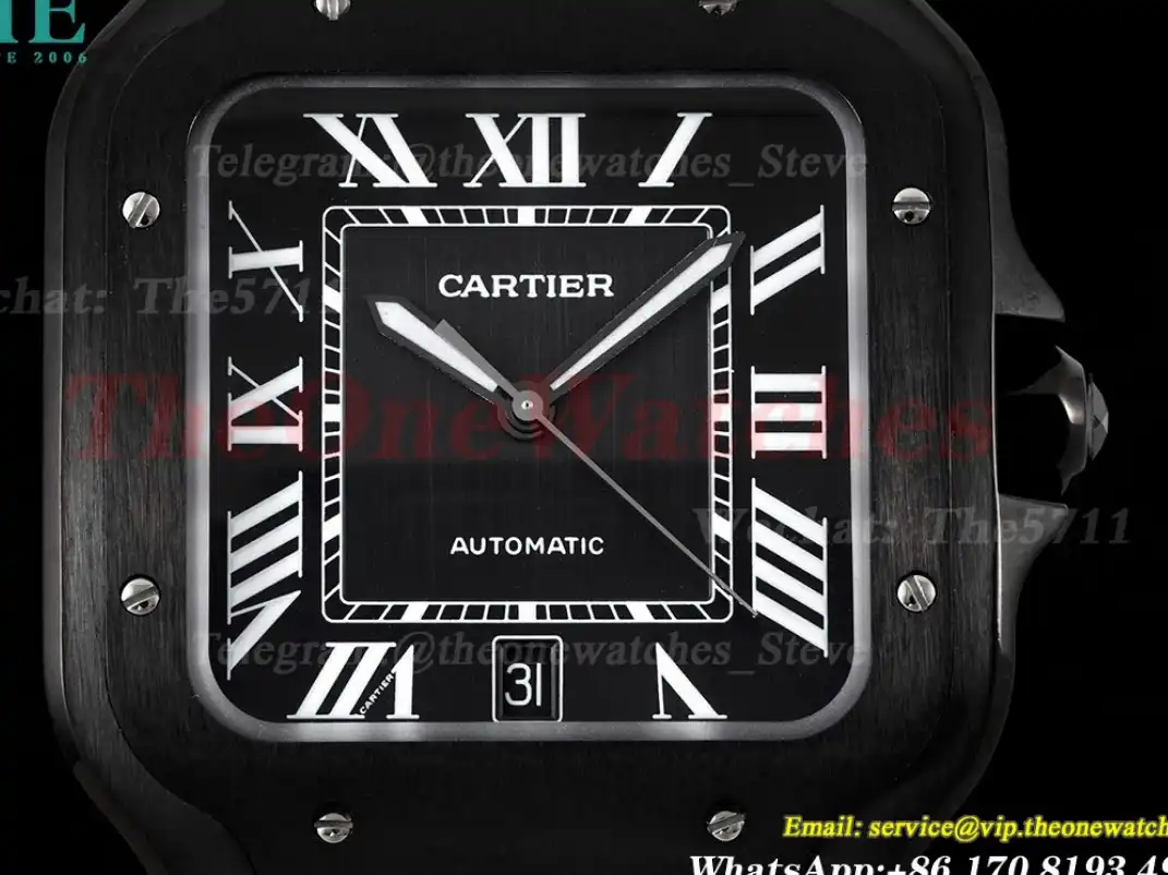 Santos De Cartier Mens XL PVD LE Black BVF 9019