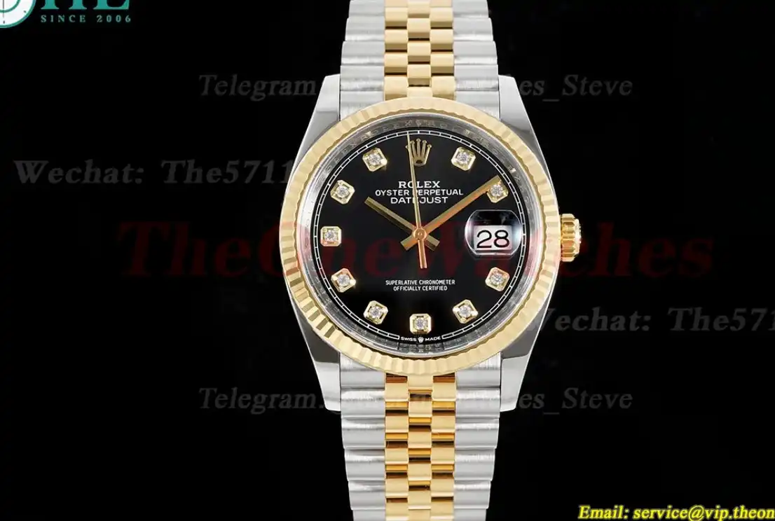 Datejust 126233 36mm Jub YG SS Black Dia Clean SH3235