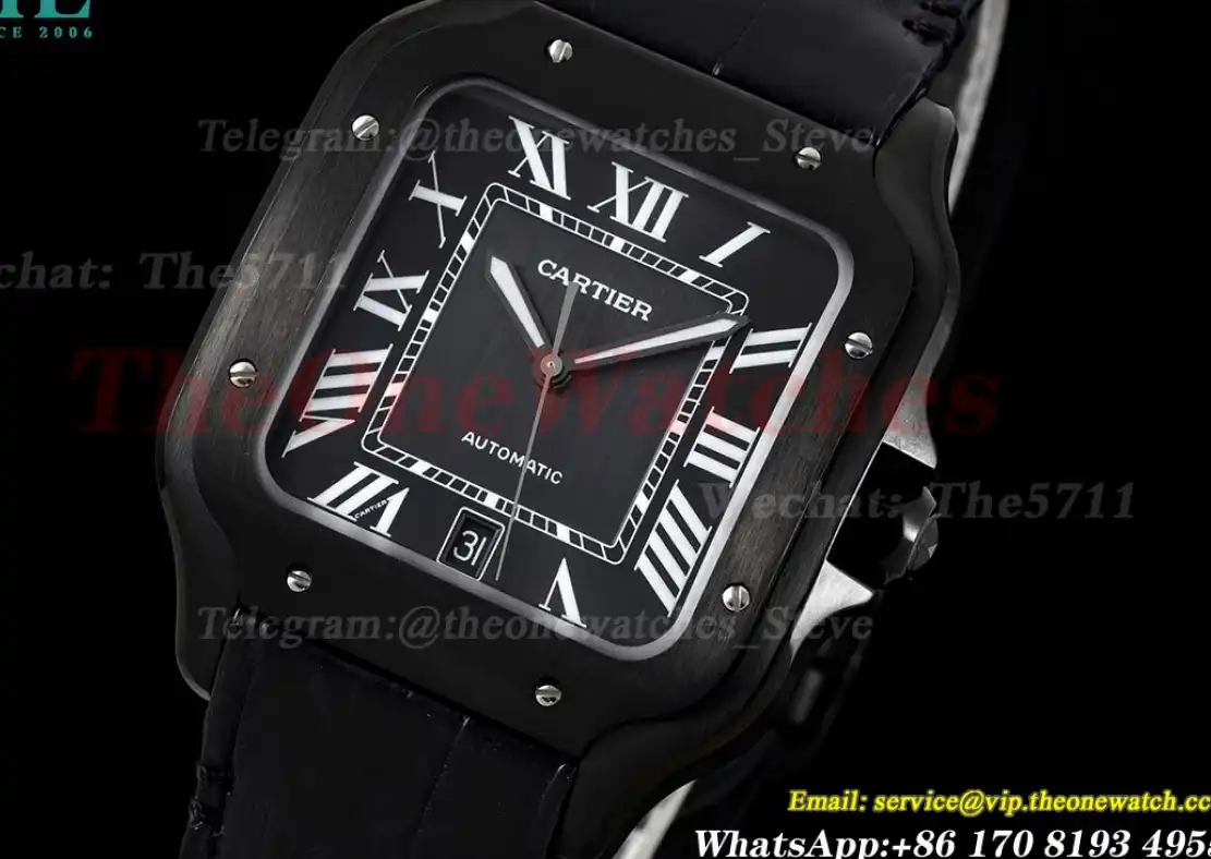 Santos De Cartier Mens XL PVD LE Black BVF 9019