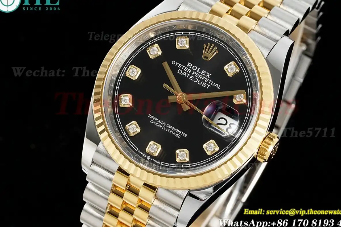 Datejust 126233 36mm Jub YG SS Black Dia Clean SH3235