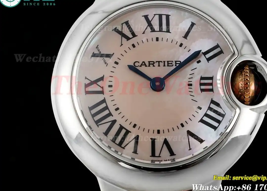 Ballon Bleu De Cartier 28mm SS RG Pink Dial AF Quartz