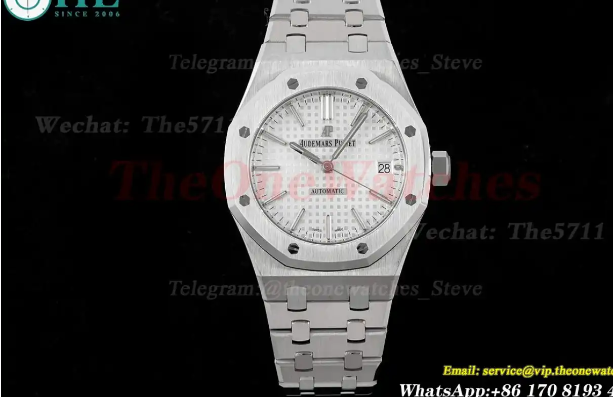 Royal Oak 15450 SS SS White Stk APSF SA3120 Super Clone