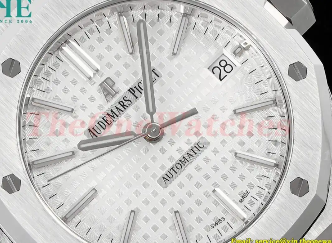 Royal Oak 15450 SS SS White Stk APSF SA3120 Super Clone