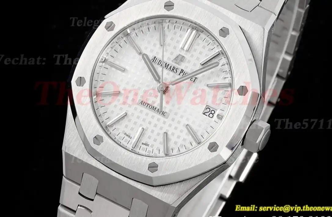 Royal Oak 15450 SS SS White Stk APSF SA3120 Super Clone