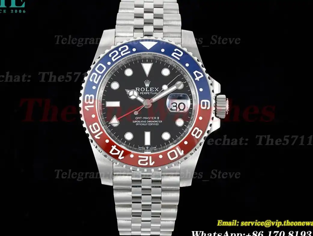 GMT Master II 126710 BLRO Red Blue Ceramic 904L Steel APSF Black Dial VR3285