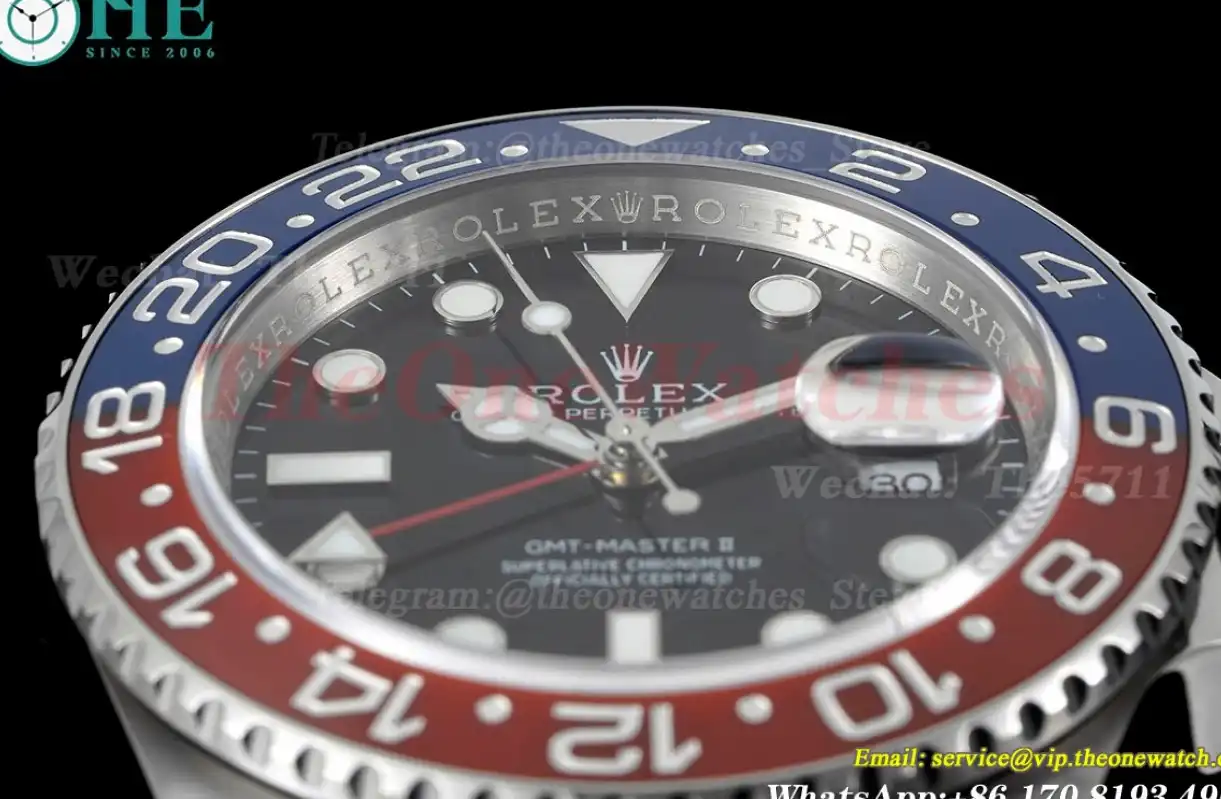 GMT Master II 126710 BLRO Red Blue Ceramic 904L Steel APSF Black Dial VR3285