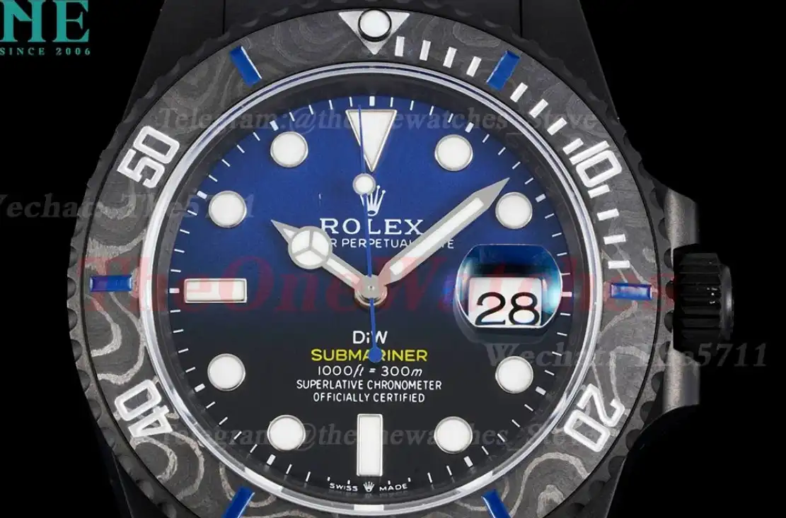 Submariner DIW 40mm 904L DLC DLC Blue Blk Dial VSF VS3135