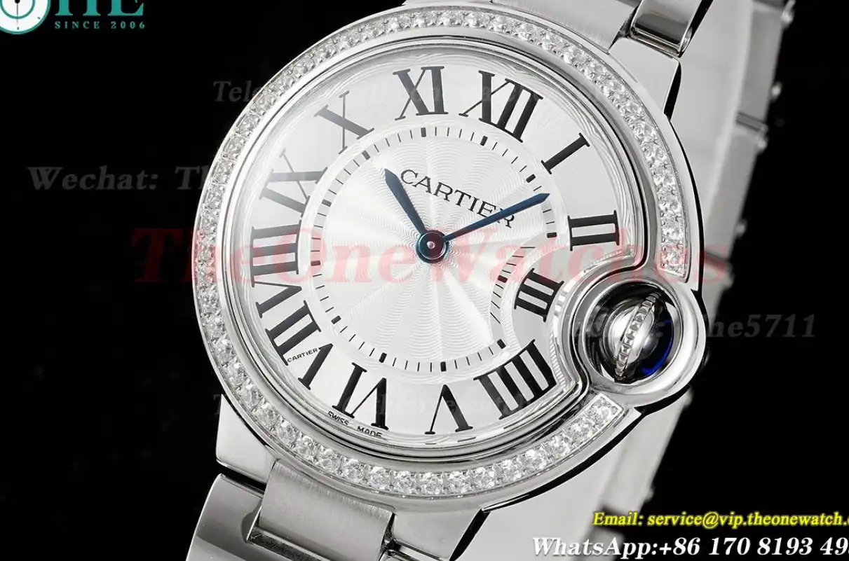 Ballon Bleu De Cartier 33mm Dia SS SS White Dial AF Quartz