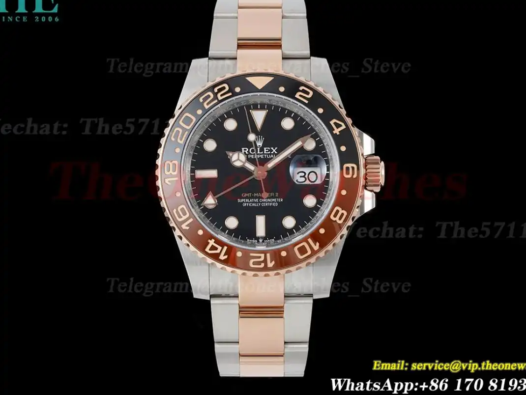 GMT Master II 126711 CHNR Rootbeer SS RG Black Dial ARF VR3285