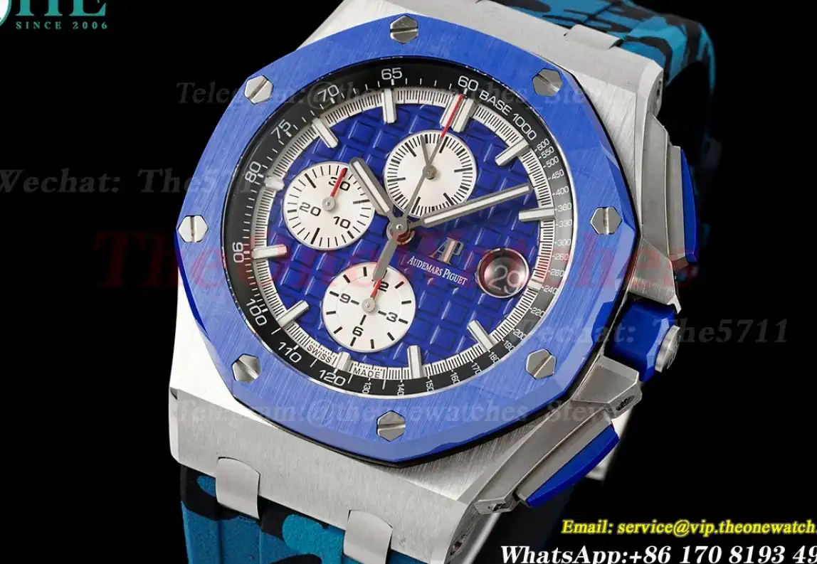 Royal Oak Offshore 44mm SS RU Blue Wht APF A3126