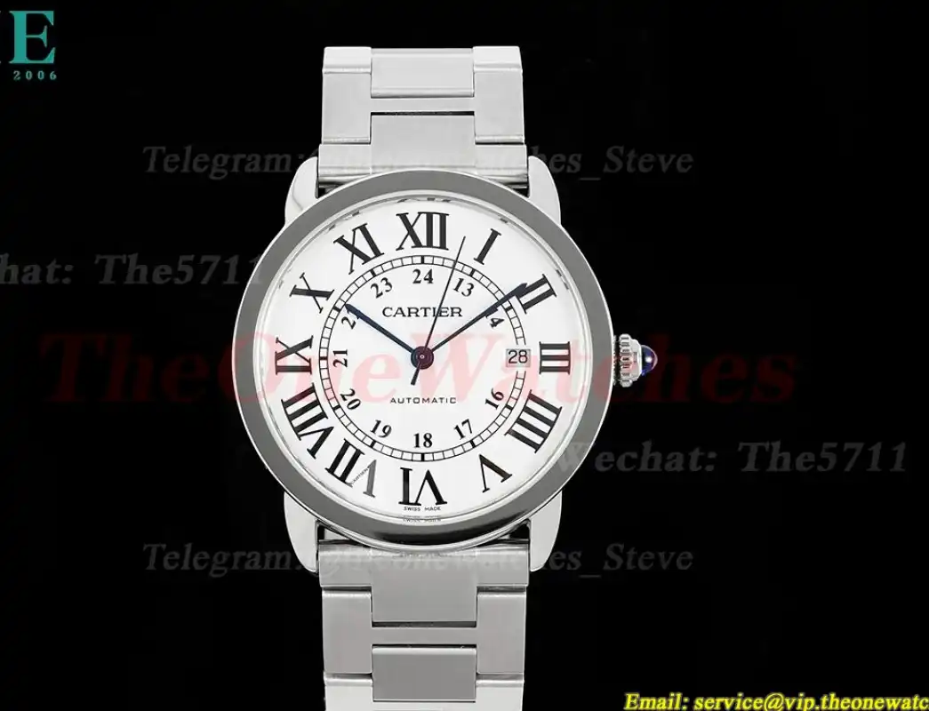 Ronde Solo Date 42mm SS SS White Dial AF MY9015