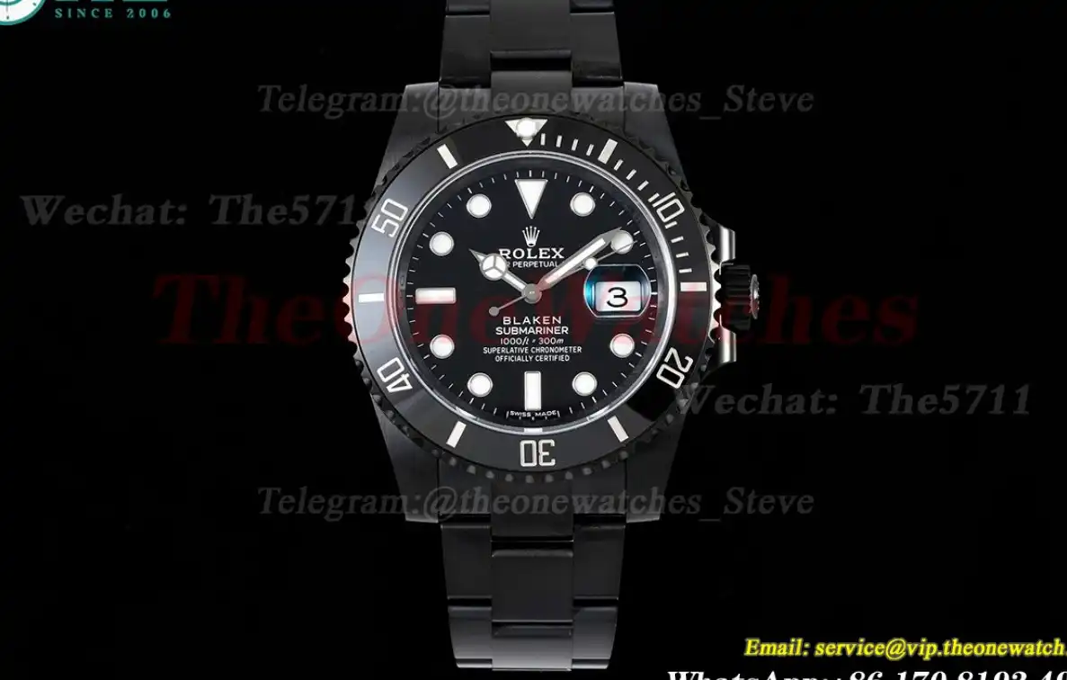 Blaken Submariner 40mm Black Dot DLC SS V6F VS3135