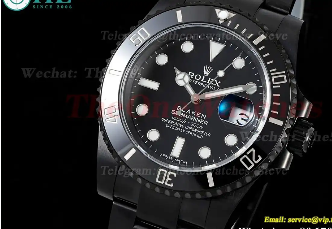 Blaken Submariner 40mm Black Dot DLC SS V6F VS3135