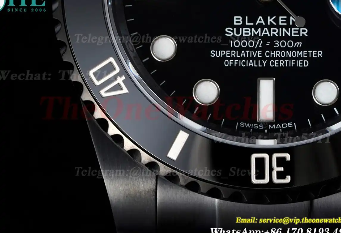 Blaken Submariner 40mm Black Dot DLC SS V6F VS3135