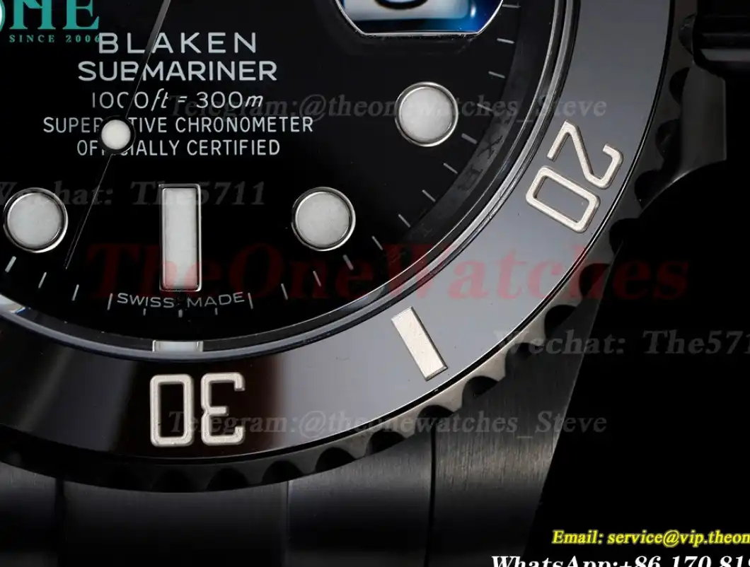 Blaken Submariner 40mm Black Dot DLC SS V6F VS3135