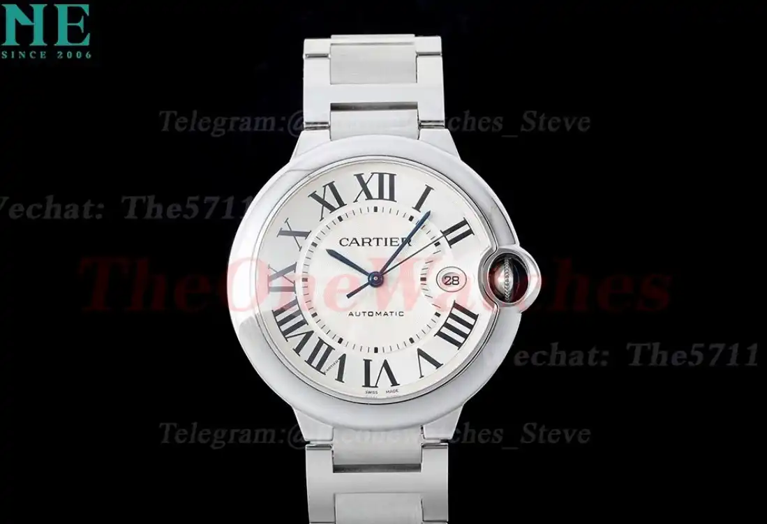 Ballon Bleu De Cartier 42mm SS SS White Dial AF A2824