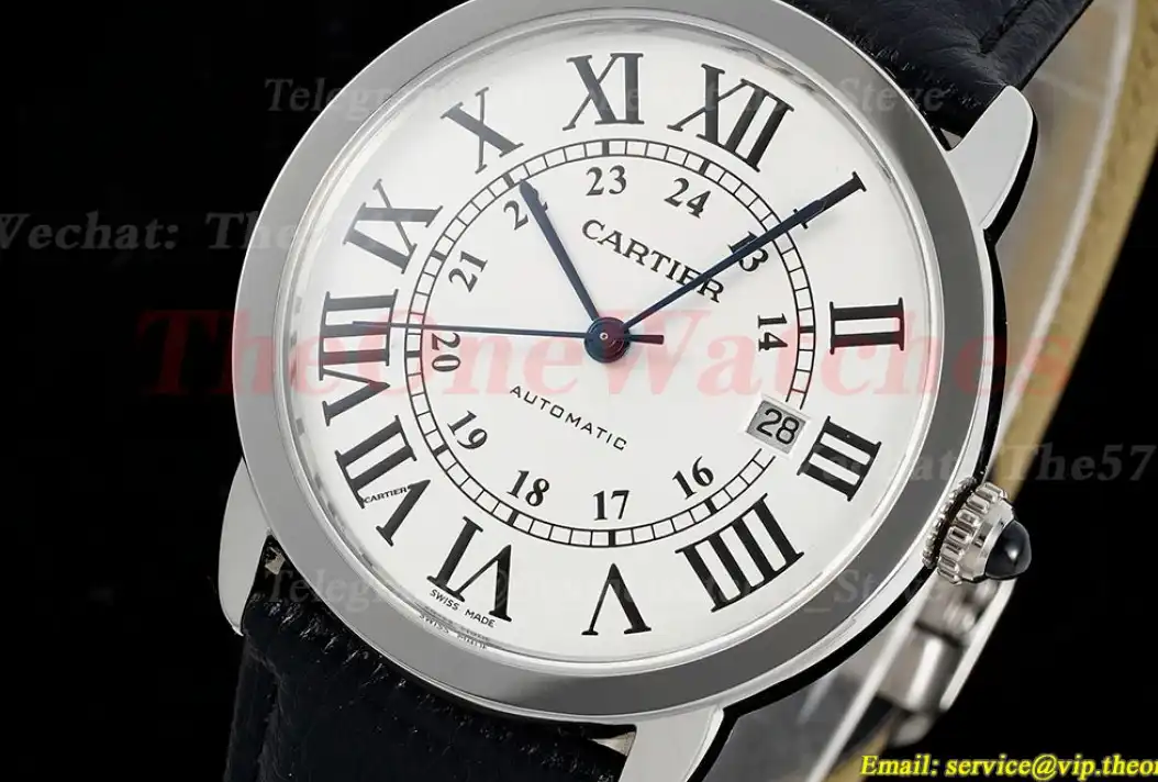 Ronde Solo Date 42mm Togo SS LE White Dial AF MY9015