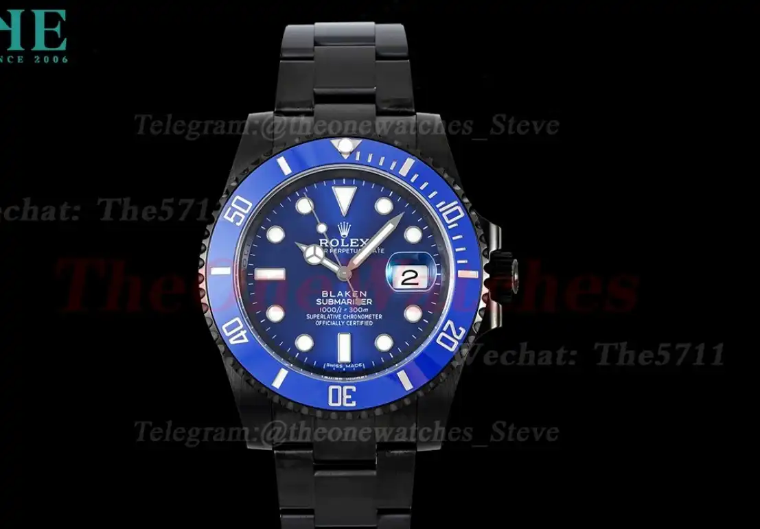 Blaken Submariner 40mm Blue Dot DLC SS V6F VS3135