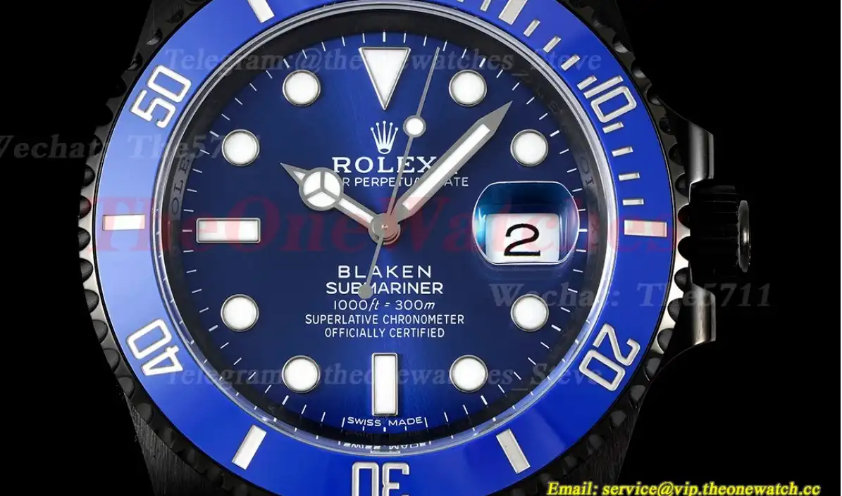 Blaken Submariner 40mm Blue Dot DLC SS V6F VS3135