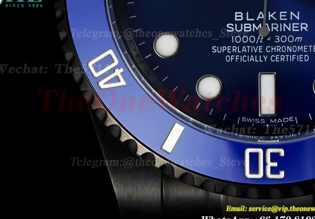 Blaken Submariner 40mm Blue Dot DLC SS V6F VS3135