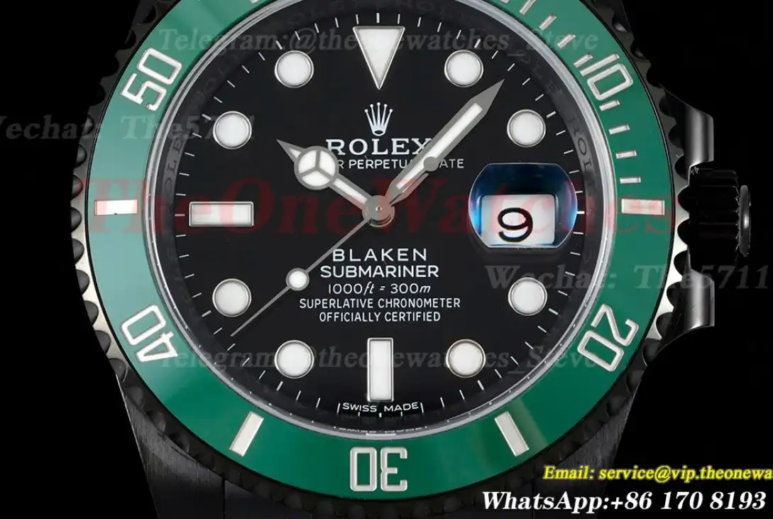 Blaken Submariner 40mm Black Dot DLC SS V6F VS3135