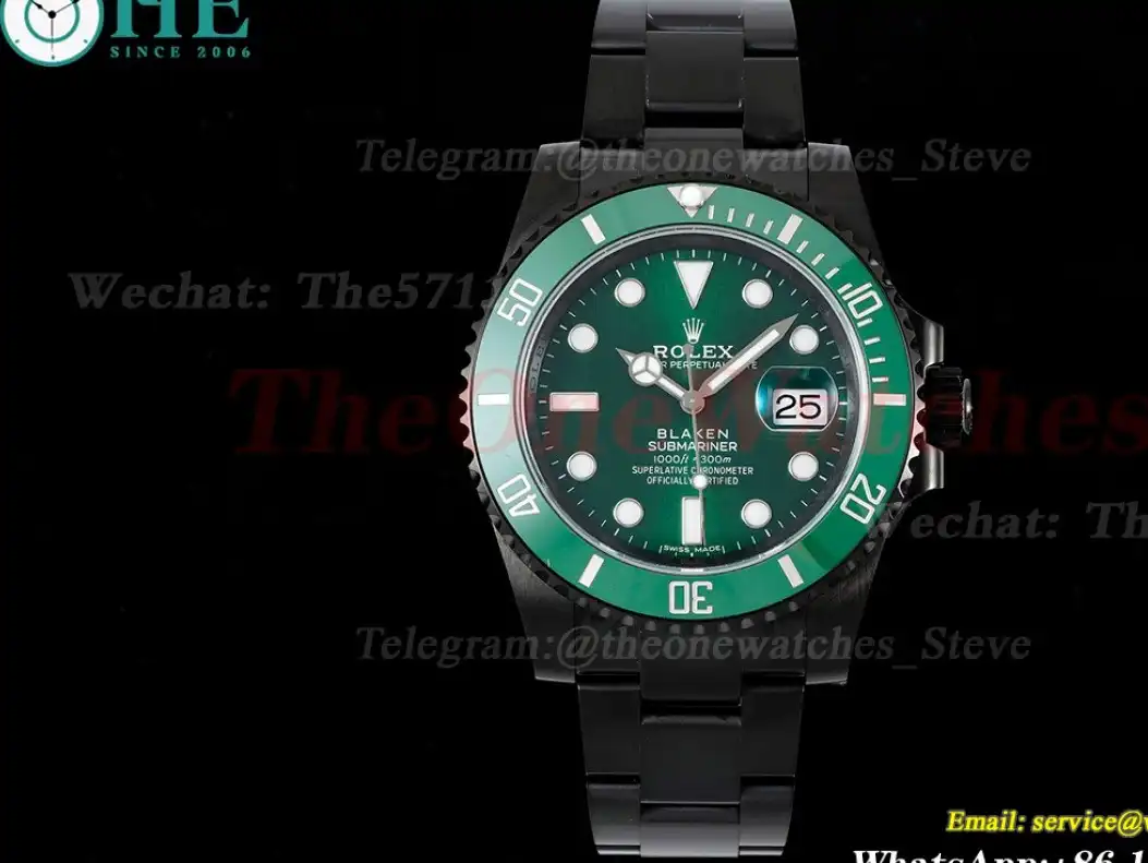 Blaken Submariner 40mm Green Dot DLC SS V6F VS3135