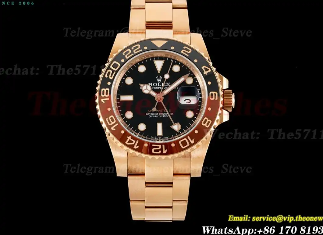 GMT Master II 126715 CHNR Oys 904L RG RG Black Dial CLEAN VR3186