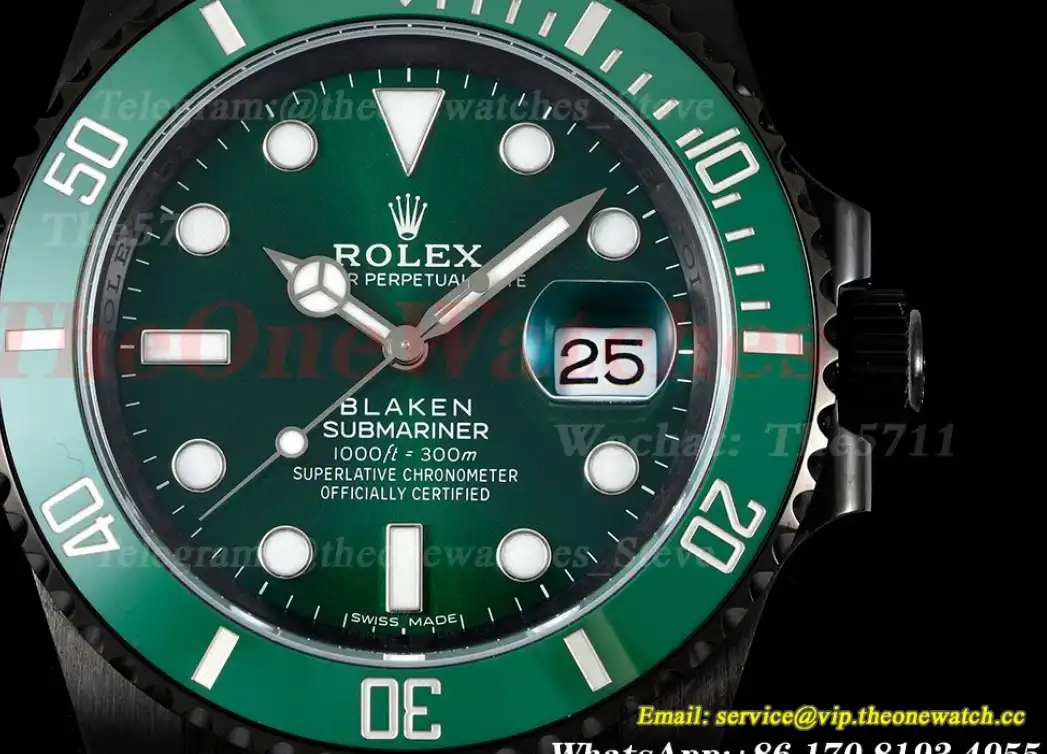 Blaken Submariner 40mm Green Dot DLC SS V6F VS3135