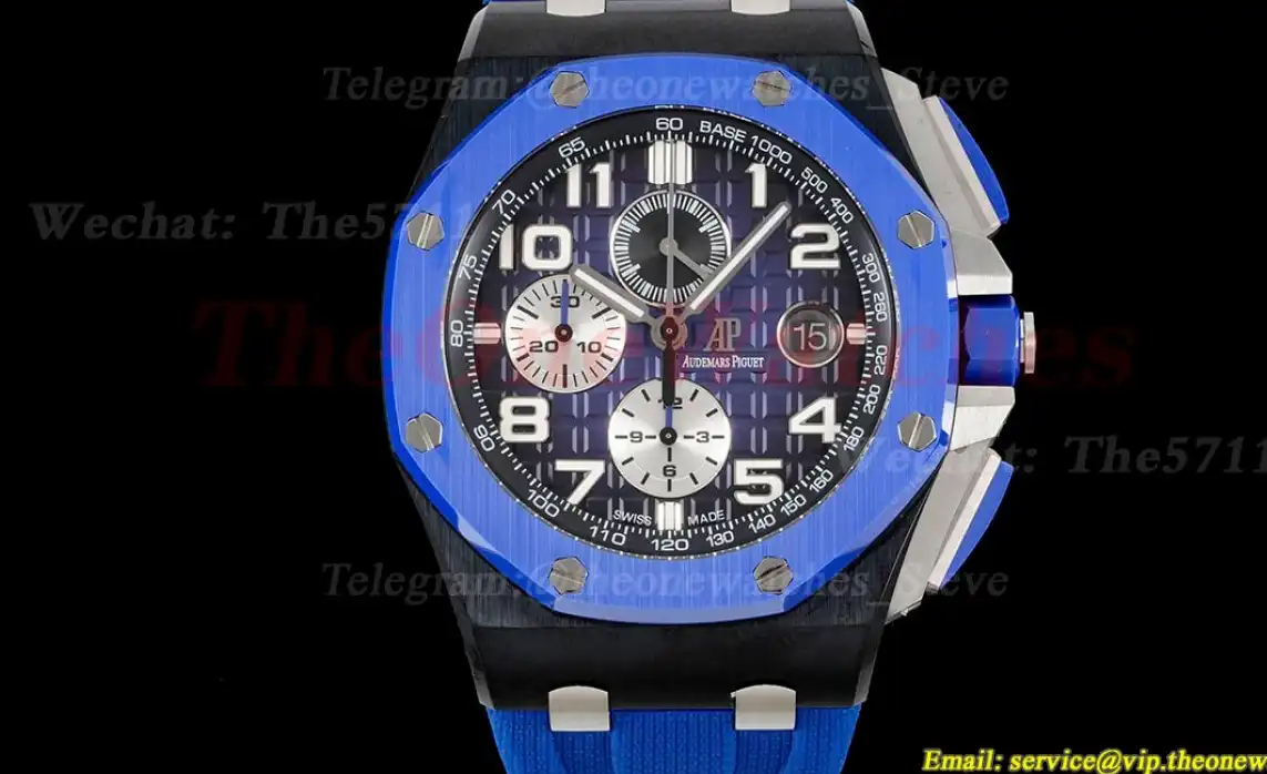 Royal Oak Offshore 44mm Cer RU Blue Wht APF A3126