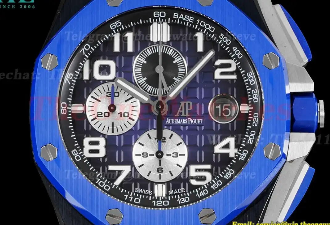 Royal Oak Offshore 44mm Cer RU Blue Wht APF A3126