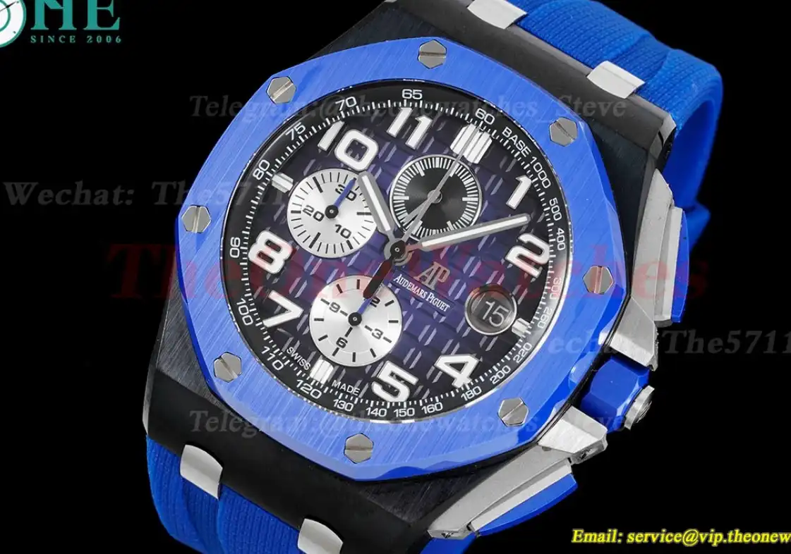 Royal Oak Offshore 44mm Cer RU Blue Wht APF A3126