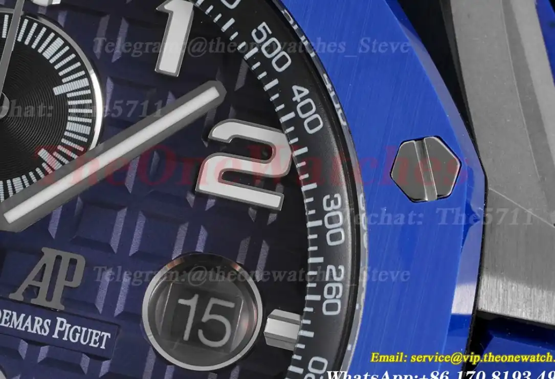 Royal Oak Offshore 44mm Cer RU Blue Wht APF A3126