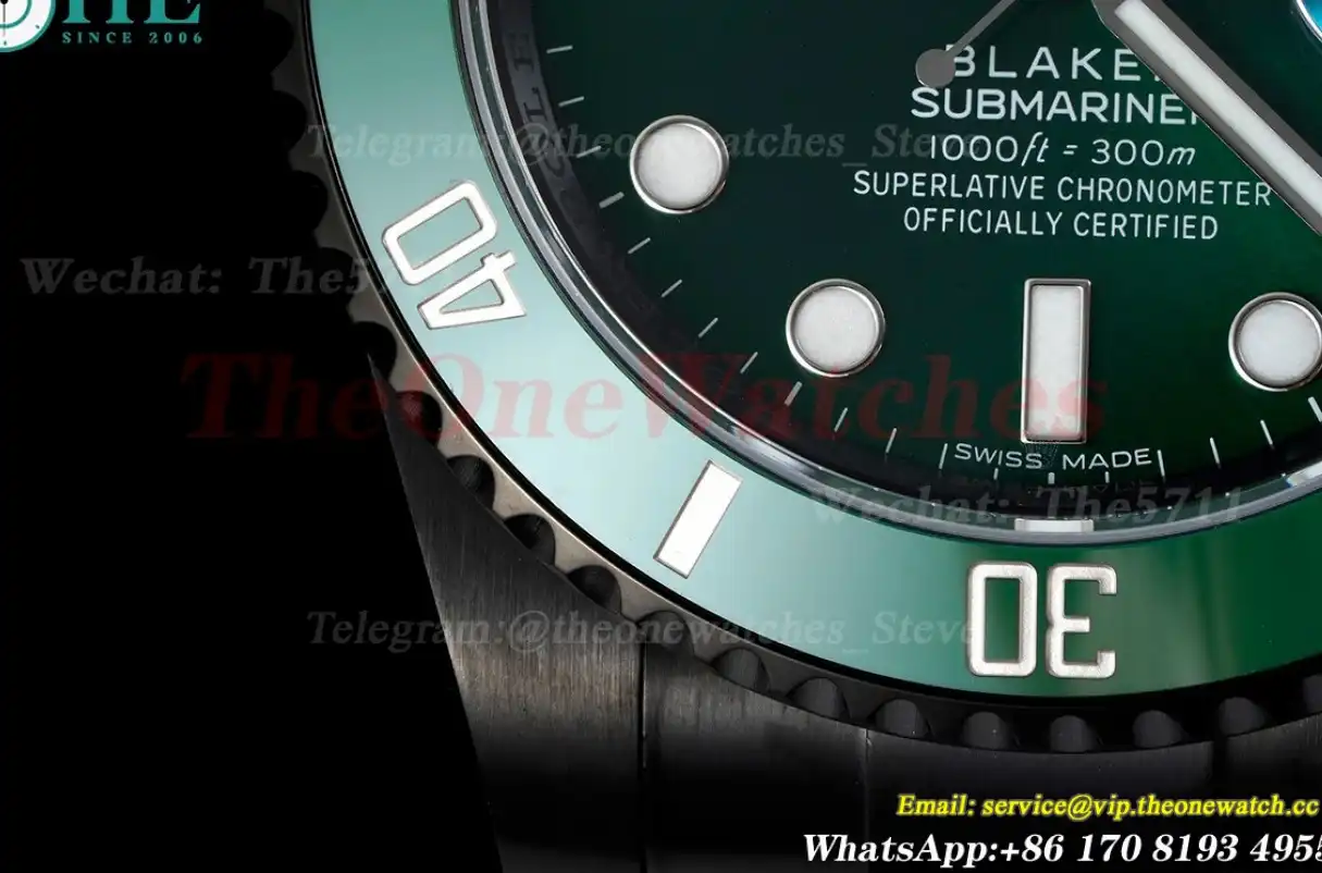 Blaken Submariner 40mm Green Dot DLC SS V6F VS3135