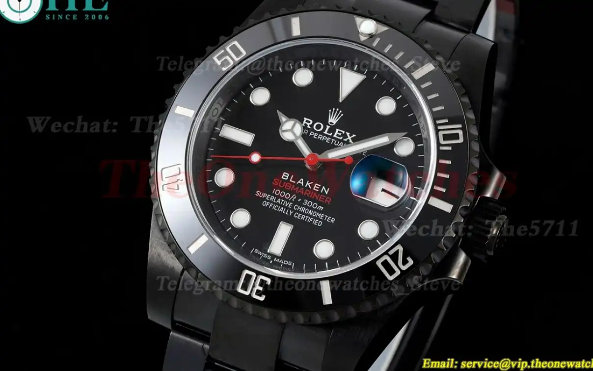 Blaken Submariner 40mm Black Dot DLC SS V6F VS3135