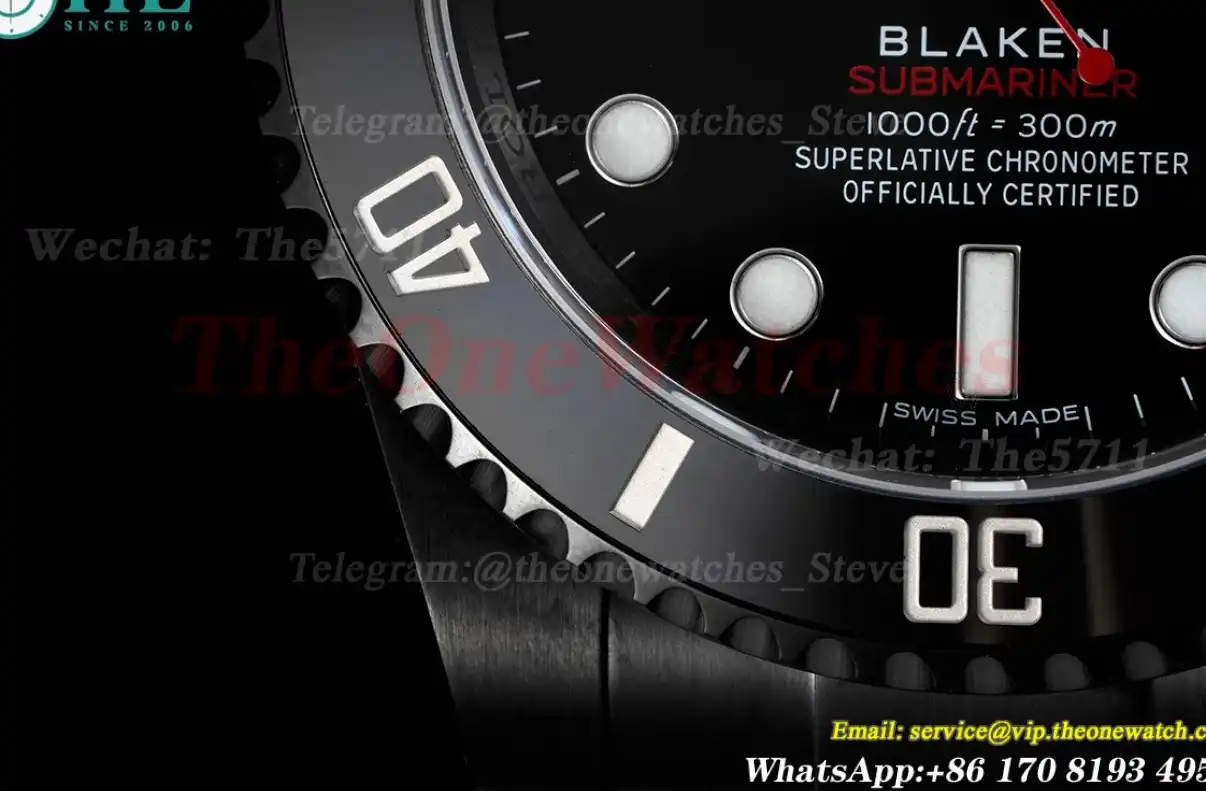 Blaken Submariner 40mm Black Dot DLC SS V6F VS3135