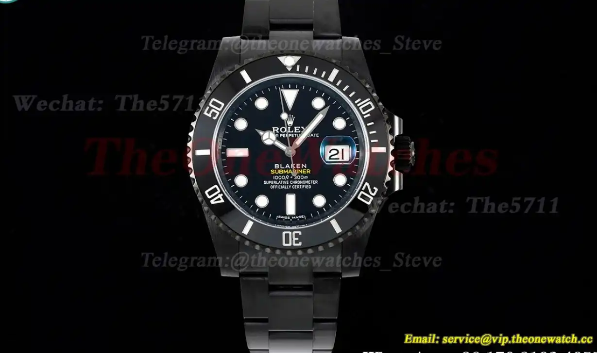 Blaken Submariner 40mm Black Dot DLC SS V6F VS3135