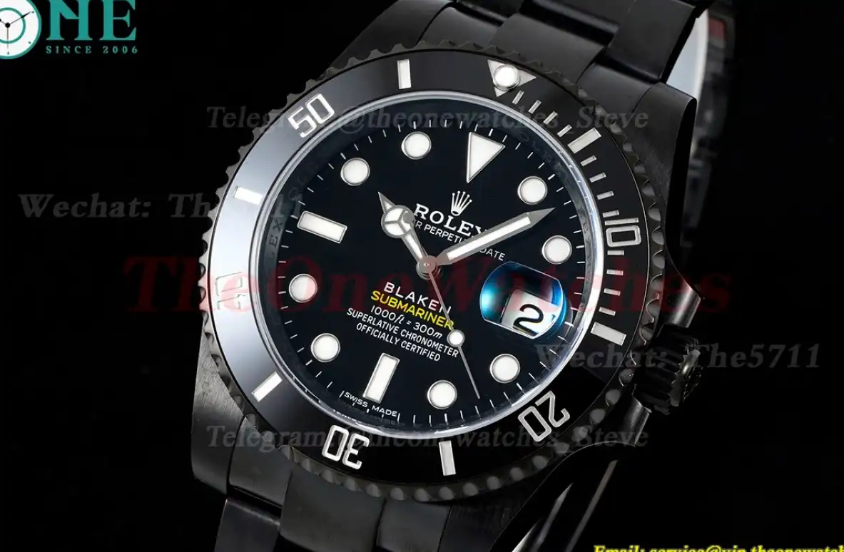 Blaken Submariner 40mm Black Dot DLC SS V6F VS3135