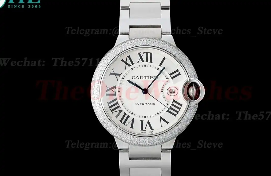 Ballon Bleu De Cartier 42mm Dia SS SS White Dial AF A2824