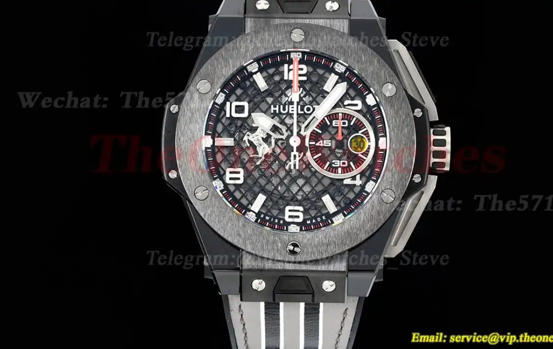 Big Bang Ferrari 45mm Ceramic TI Blk LE V6 HUB1288