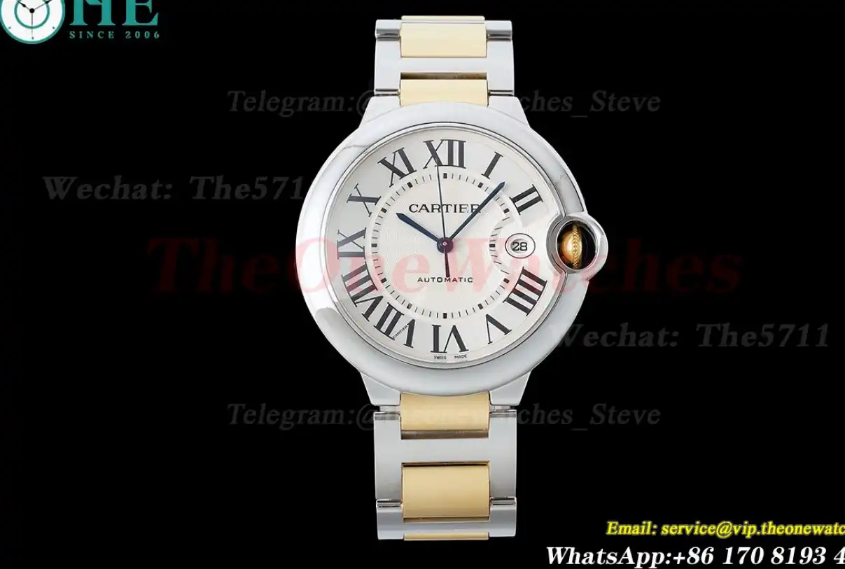 Ballon Bleu De Cartier 42mm YG SS White Dial AF A2824