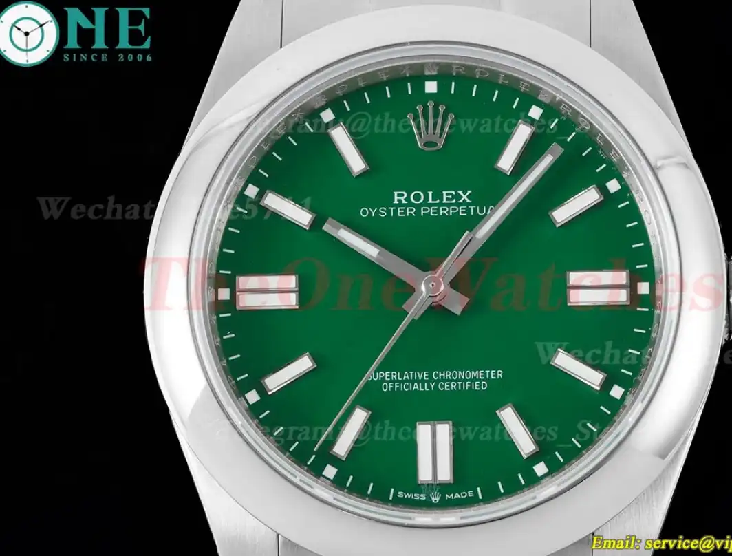 Oyster Perpetual 124300 41mm SS SS Green Dial OWF VR3230