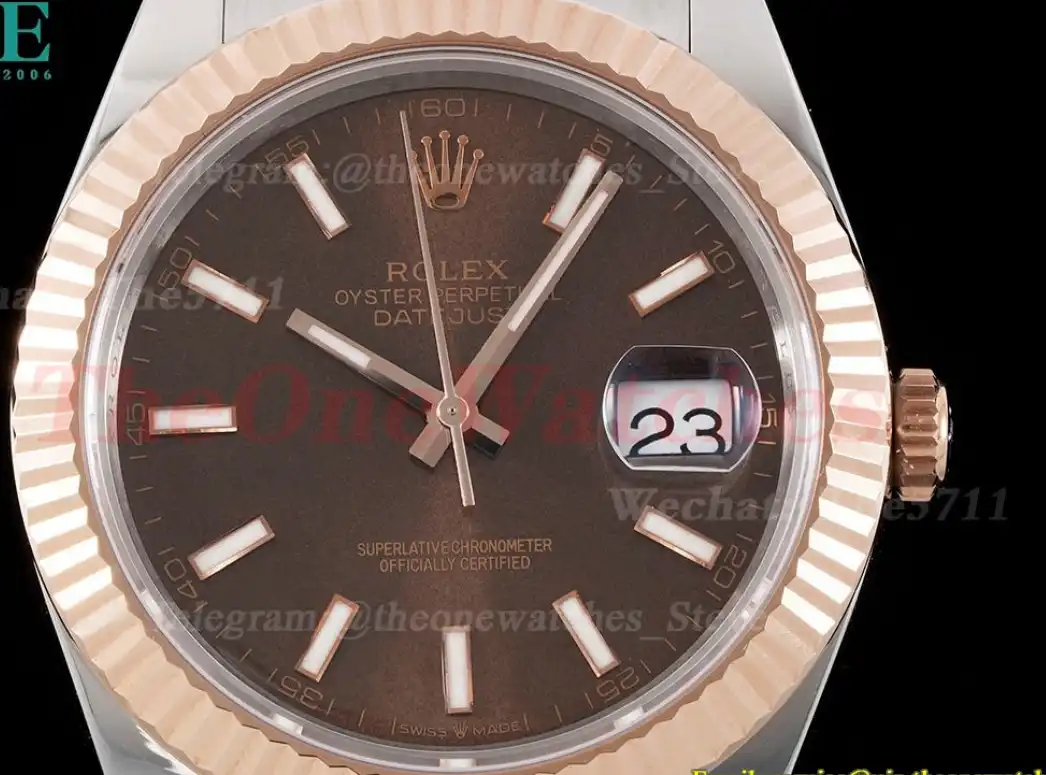 Datejust 126331 41mm Oyster 904L SS RG Brown Stk King VR3235