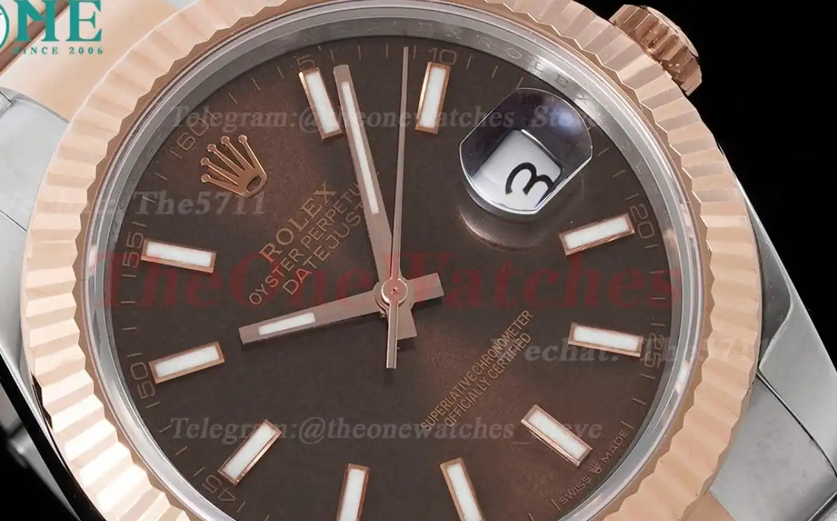 Datejust 126331 41mm Oyster 904L SS RG Brown Stk King VR3235