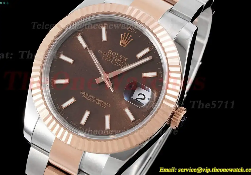 Datejust 126331 41mm Oyster 904L SS RG Brown Stk King VR3235