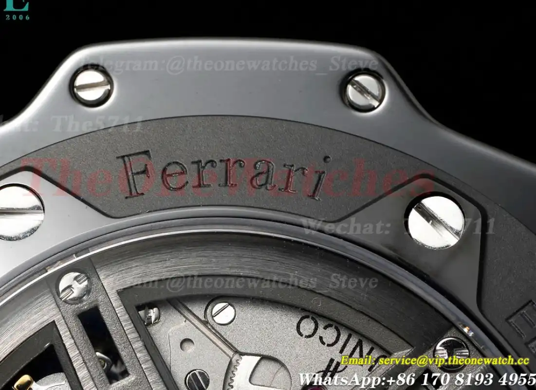 Big Bang Ferrari 45mm Ceramic TI Blk LE V6 HUB1288