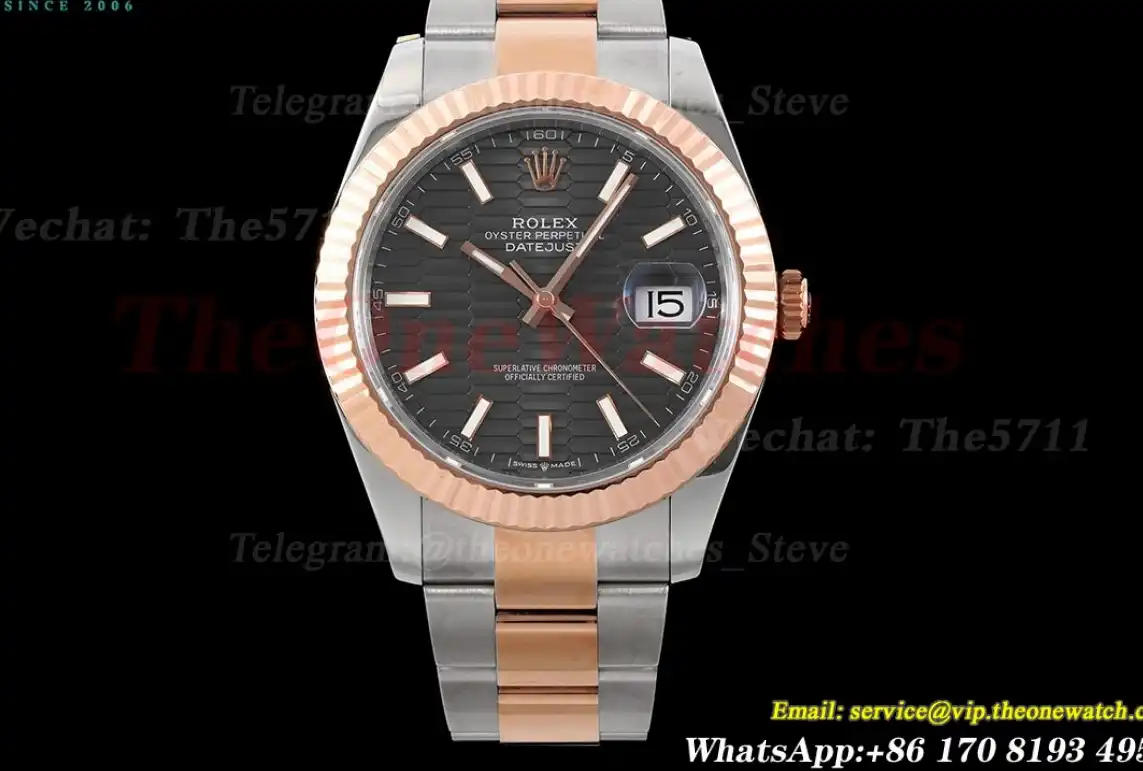 Datejust 126331 41mm Oyster 904L SS RG Black Stk King VR3235