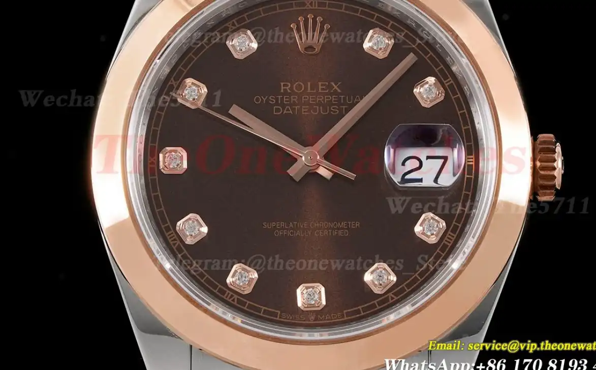 Datejust 126301 41mm Oyster 904L SS RG Brown Dia King VR3235